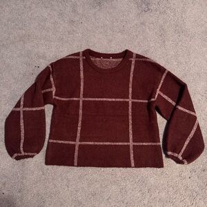 Brown Z Supply Plaid Sweater